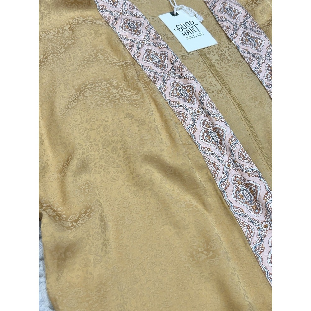 Women Matilda Jane Good Hart GH Tinsley Gold Floral Kimono Size XS/S ($98) - Picture 5 of 5